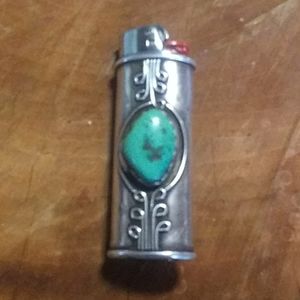 Sterling silver turqouise bic case